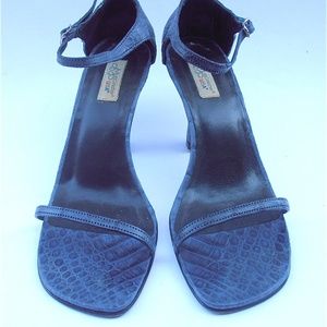 Vintage Cornflower Blue Croc Ladies Shoes Size 7.5